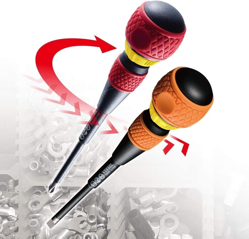 VESSEL BALL GRIP Ratchet Screwdriver (+2x100(4") J) - Image 4